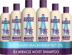 Aussie Miracle Moist Shampoo 300 ml - Pack of 6, Cruelty free £13.51 / £12.83 Subscribe & Save @ Amazon