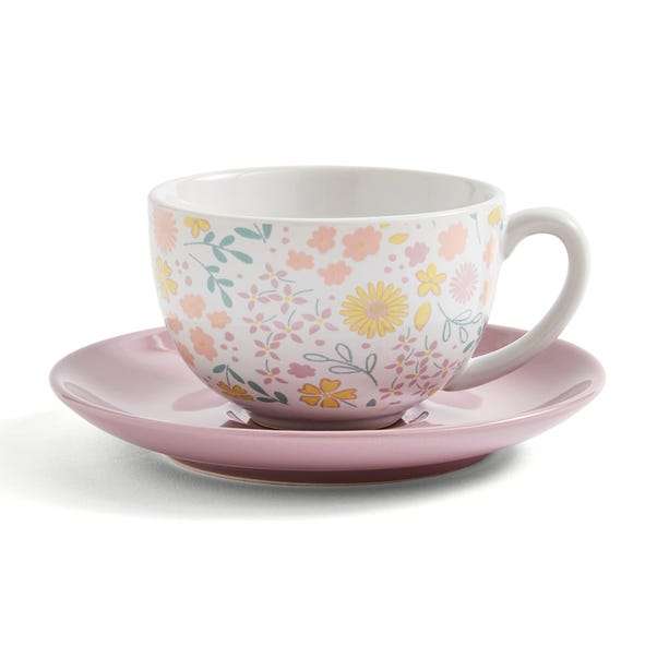 Floral Tea For One Set - £5 / Floral Cup and Saucer Set £2.50 - (Free Click and Collect) @ Dunelm