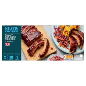 Sainsbury's Slow Cooked British Pork Ribs Smokey BBQ Sauce 646g (Serves 2) - £3.83 @ Sainsbury's