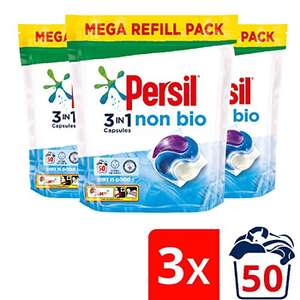 Persil 3 in 1 Non Bio Capsules 50 Wash Mega Pack of 3 (150 Washes Total) £25.50 / £24.23 Subscribe & Save + 15% Voucher on 1st S&S @ Amazon