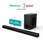 Hisense HS218 2.1ch Sound Bar with Wireless Subwoofer, 200W, Powered by Dolby Audio