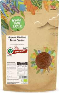 Wholefood Earth Organic Alkalised Cocoa Powder 3kg Vegan | High Fibre | High Protein | Certified Organic