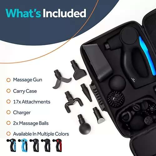 Chirogun Percussion Rechargeable Massage Gun with 17 Heads & 2 Balls - £22.95 (Free Delivery & Returns) @ MyMemory