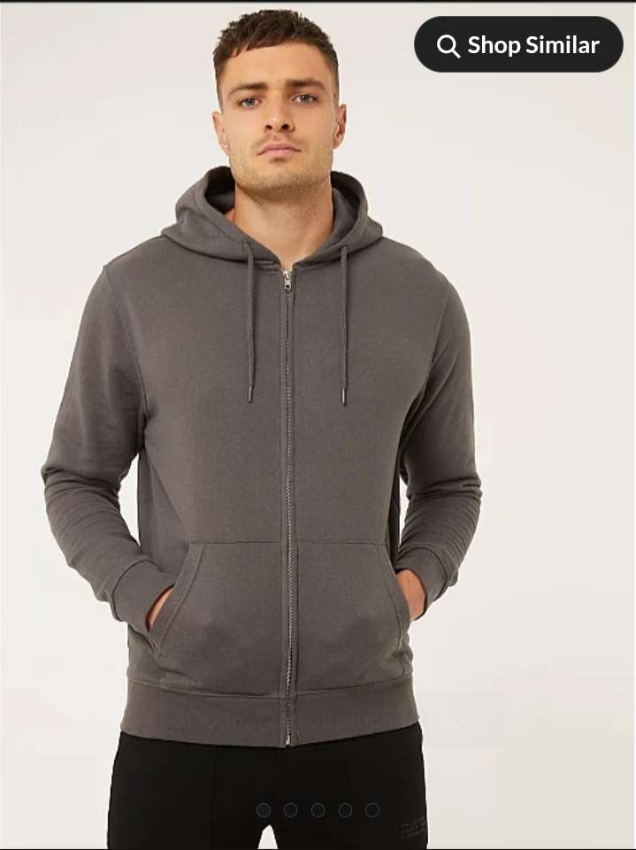 ASDA George Men's Charcoal Zip Up Hoodie - Free click and collect ...