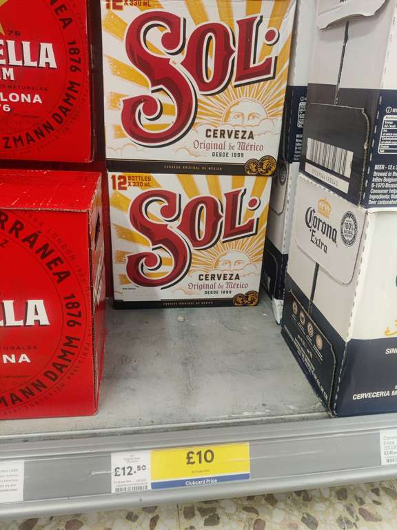 Sol Original Lager Beer Bottle 12x330ml, Clubcard Price