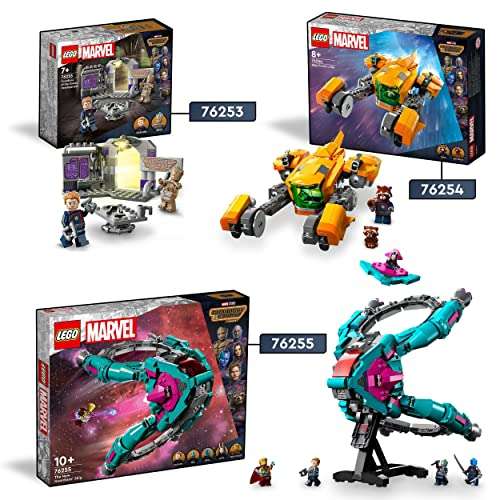 LEGO 76253 Marvel Guardians of the Galaxy Headquarters Volume 3 Set with Groot and Star-Lord Minifigures, Super Hero Building Toy for Kids