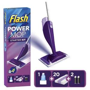 Flash Powermop Floor Cleaner Starter Kit, Spray Mop, Dry Wet Mop, All-In-One Mopping System,