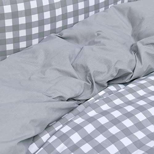Gingham Reversible Soft Easy Care Duvet Cover With Ruffle Edge Pillowcase- Single £5.99/ Double £8.99 / Superking £9.99 @ Amazon