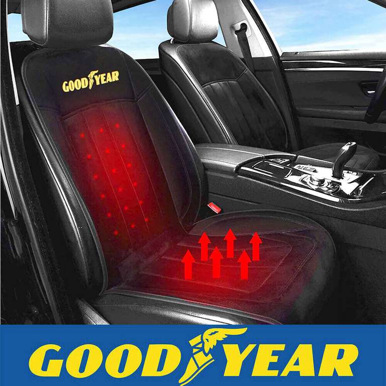 Goodyear GY1140 Heated Car Seat Cushion 12 Volt Seat Warmer for Truck –