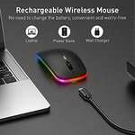 Combrite Wireless Optical Mouse Rechargeable, 2.4Ghz USB, Rainbow LED Light Sold by DigiDirect FBA
