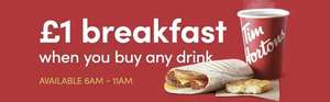 £1 Breakfast & a Hashbrown When You Buy Any Drink Before 11am (Participating Stores)