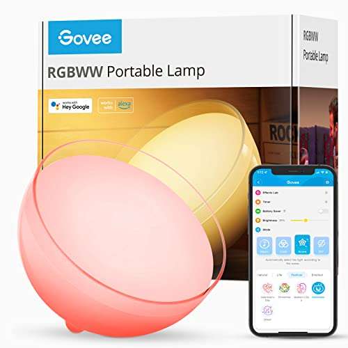 Govee Smart Table Lamp for Living Room, Rechargeable Portable Light, Bedside Lamps for Bedroom - £34.99 With voucher @ Govee / Amazon