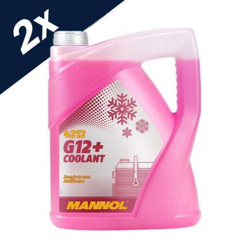 2 x 5Ltr Coolant Antifreeze G12+ RED Ready Mixed Long Life - 10 Litre - (UK Mainland with exclusion) by carousel_car_parts with code