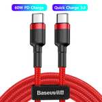 Baseus 0.5m 60W PD/QC 3.0 USB-C to USB-C cable £0.76 or £0.47 for new users @ AliExpress / BASEUS Officialflagship Store