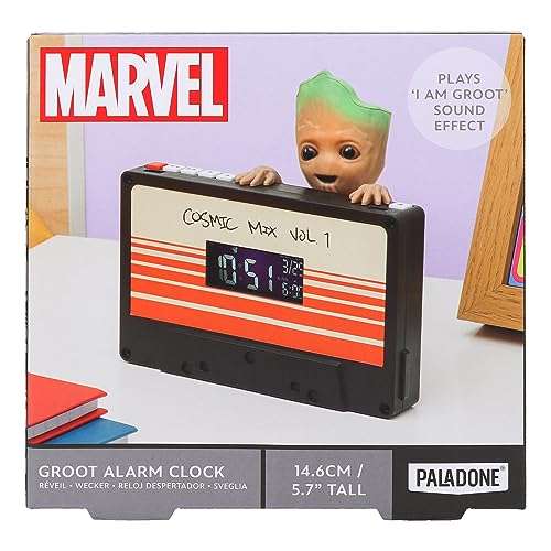 Paladone Marvel Studios I Am Groot Alarm Clock - Fun Guardians of The Galaxy Merch and Gift - 5.7" Tall