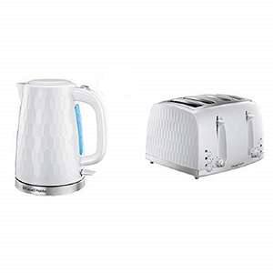 Russell Hobbs Honeycomb Kettle and 4 Slice Toaster, White £51.99 @ Amazon