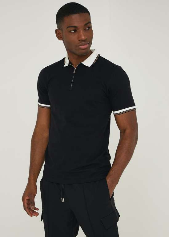 T&W Black Tipped Polo Shirt for £9 + free click & collect @ Matalan