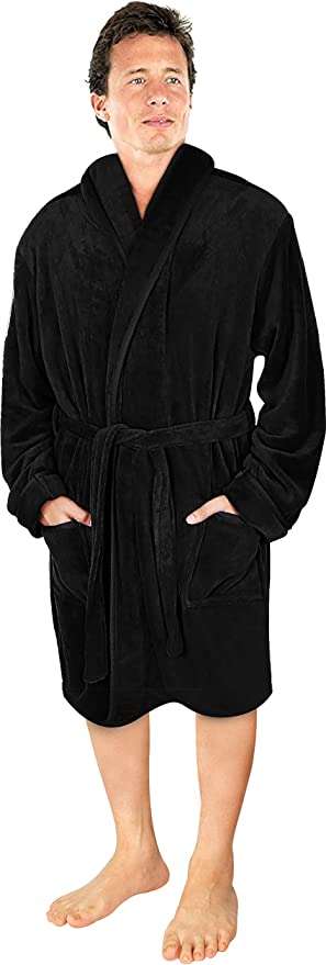 NY Threads Luxury Men’s Dressing Gown |Super Soft Fleece Bath Robe ...