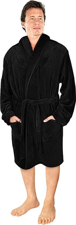 NY Threads Luxury Men’s Dressing Gown |Super Soft Fleece Bath Robe , Size M - £11.89 Dispatched By Amazon, Sold By Utopia Deals Europe