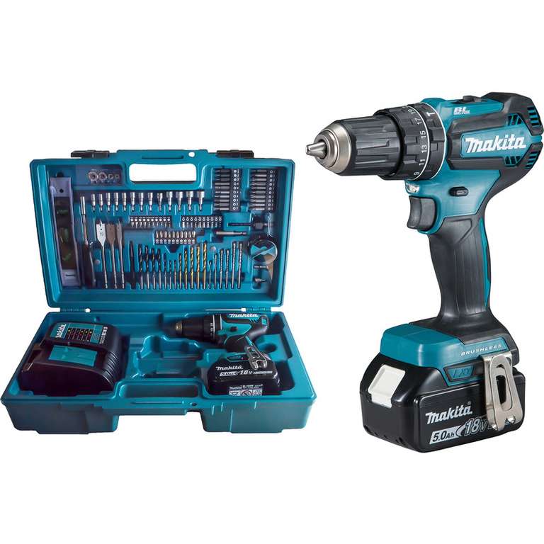 Makita 18V LXT Brushless Combi Drill & Accessory Kit 1 x 5.0Ah - £169.98 + free collection @Toolstation