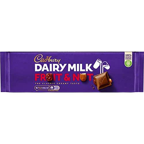 Cadbury Dairy Milk Fruit and Nut Chocolate Bar, 300g £2.50 / £2.38 via sub and save @ Amazon