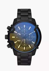 Diesel Griffed Chronograph Black Steel Watch - Discount applied at checkout & newsletter sign up for extra 15% off