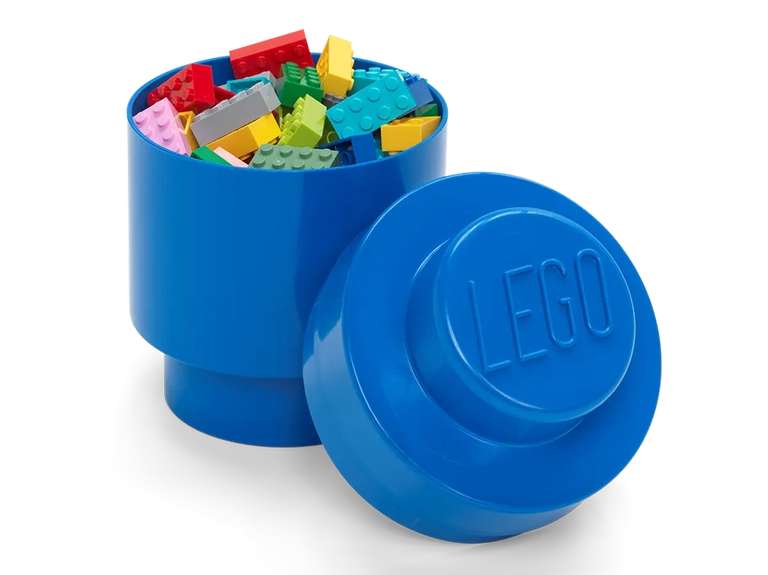 LEGO Round Storage Brick in Red or Blue - (£2.49 Click & Collect Selected Stores)