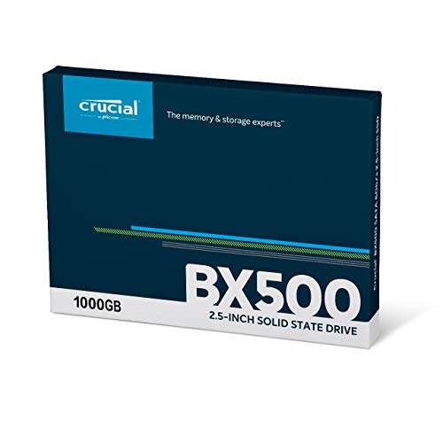 Crucial BX500 1TB 3D NAND SATA 2.5 Inch Internal SSD - Up to 540MB/s - CT1000BX500SSD1 £50.34 @ Amazon
