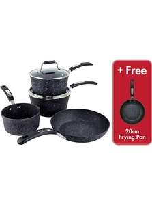 Scoville Neverstick 5 Piece Cookware Set Includes Free Frying Pan - Free Click & Collect