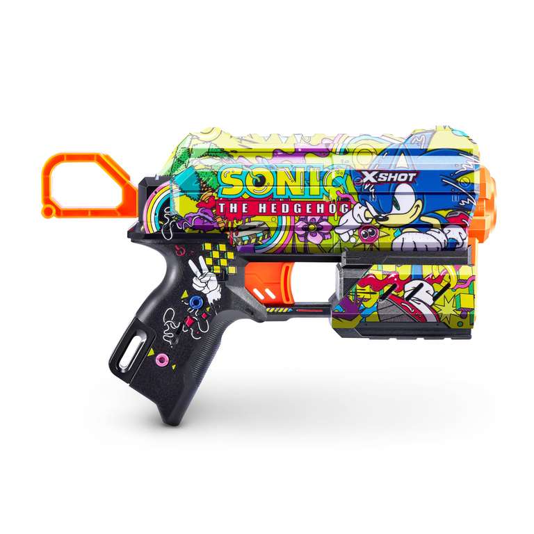 Sonic The Hedgehog XSHOT 36740D Blaster with Air Pocket Technology Foam Darts, Hyper Spike, Flux