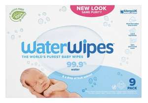 WaterWipes Sensitive Biodegradable Baby Wipes 60 pack x9 - £18 @ Sainsburys