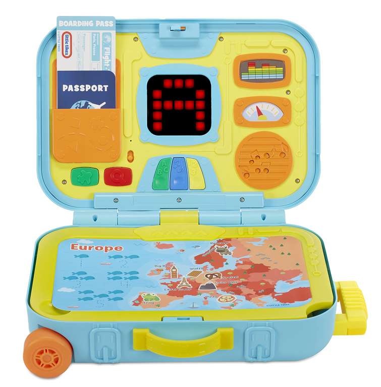 little tikes 657641C Play Learning Activity Suitcase-Interactive and Educational Toy-Includes Maps, Passport