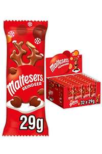Maltesers Chocolate Reindeer, Christmas Chocolate Gift Stocking Fillers, 32 Packs of 29g - With Applied Voucher