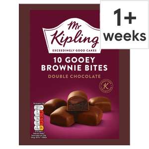 Mr Kipling Gooey Brownie Bites Double Chocolate/Salted Caramel bites 10 Pack Clubcard Price