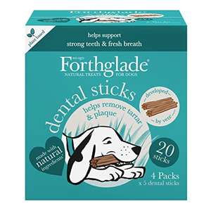 Forthglade Natural Dog Dental Sticks - Plant Based & Grain Free Dental Chews - 20 Sticks (4 x 170g) - £9.49 @ Amazon