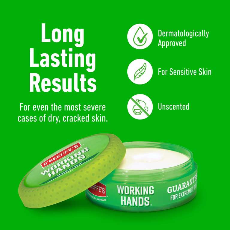O'Keeffe's Working Hands Hand Cream 96g Jar for Extremely Dry Cracked Skin photo 2