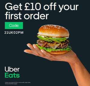 Get £10 off on first order on uber eats when you spend £15 - New customers