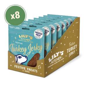 Lily's Kitchen Festive Christmas Turkey Jerky (8 x 70g) + extra 30% off with discount code