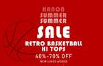 Summer Sale 40- 70% off Retro Basketball Hi Top Trainers including Nike, Puma, New Balance