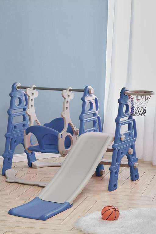 3-in-1 Children Toddler Swing and Slide Set with Basketball Hoop Sold & Delivered by Living and Home