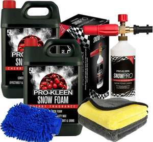 ProKleen Snow Foam Car Shampoo 10L Wash Wax + Karcher Lance + Cloth + Glove £40.45 with code (UK Mainland) @ eBay / hsd-online