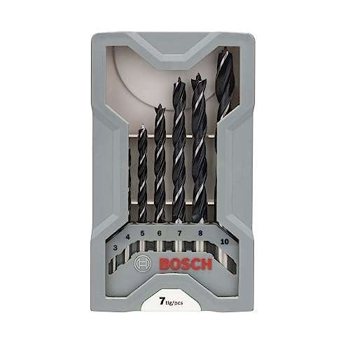 Bosch 2607017034 Professional 7-Piece Robust Line Brad Point Drill Bit Set (for Wood, Accessories for Drill Drivers)