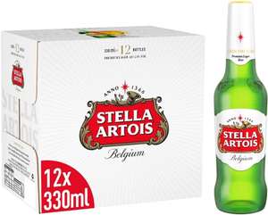 Stella Artois Premium Lager Beer Bottles, 24 x330ml for £14.40 S&S