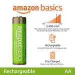 Amazon Basics AA High-Capacity Rechargeable Batteries, Pre-charged - 8 Pack - £10.04 @ Amazon