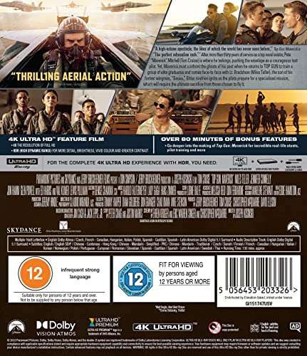 Top Gun: Maverick 4K UHD Blu-Ray £18.74 @ Amazon
