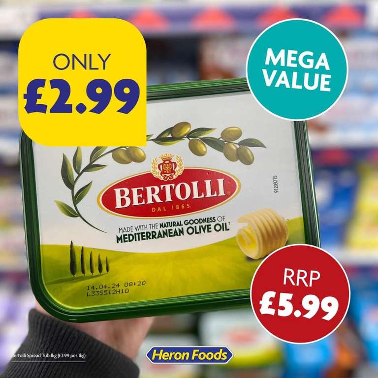 Bertolli Original Olive Oil Spread 1kg Tubs