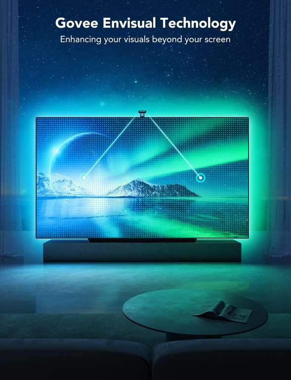 Govee Envisual LED TV Backlight T2 with Dual Cameras, DreamView RGBIC Wi-Fi Double TV Lights Beads - Sold by Govee UK FBA
