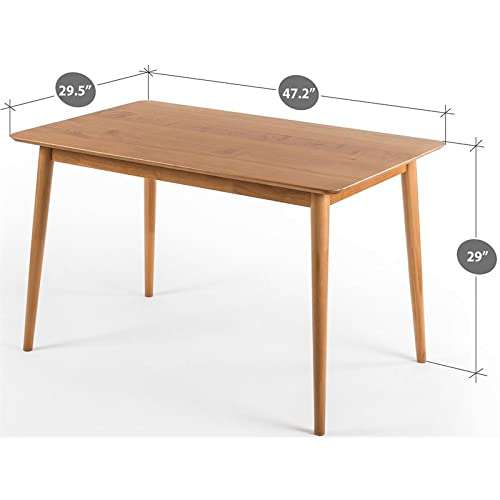 ZINUS Jen 120 cm Dining Table Solid Wood Kitchen Table Easy Assembly, Natural - £48.99 @ Amazon