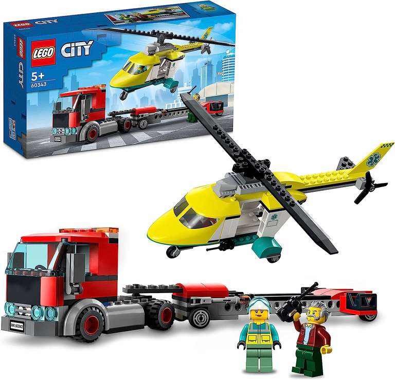 LEGO 60343 City Great Vehicles Rescue Helicopter Transport Truck With Voucher