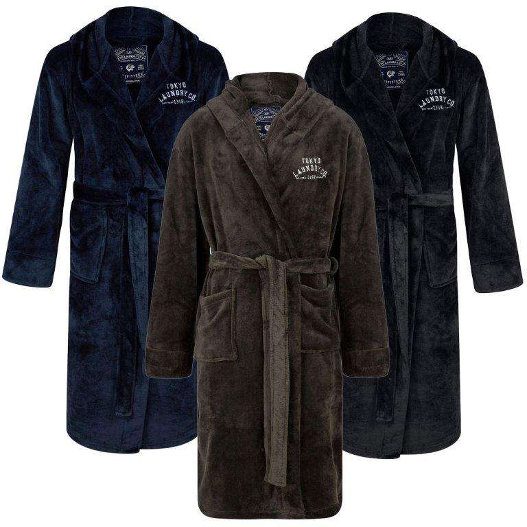 MEN'S Soft Fleece Hooded Dressing Gown £17.99 with code + £2.80 delivery at Tokyo Laundry